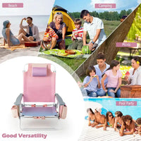 Lot de 4 chaises de plage pliantes de randonnée Costway, 5 positions d'extérieur - Voir détails