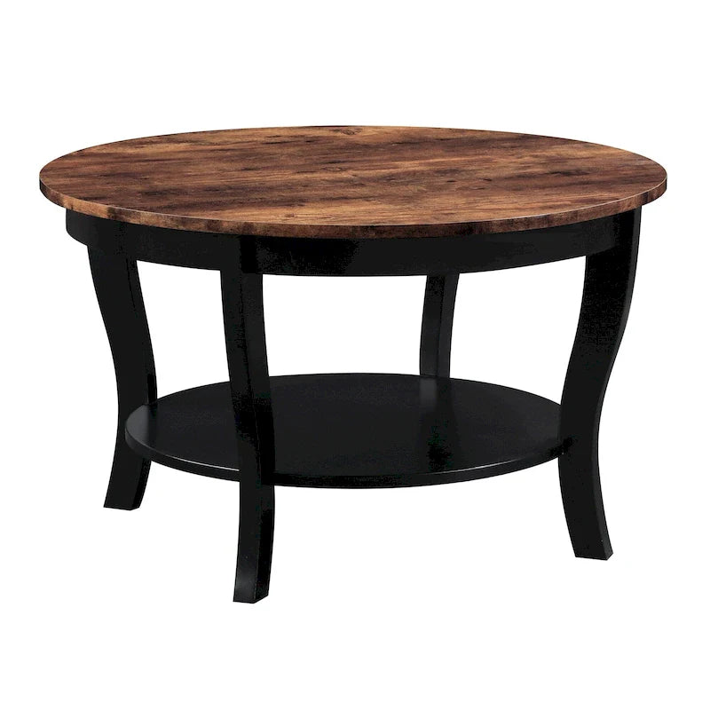 Table basse ronde avec étagère American Heritage de Convenience Concepts