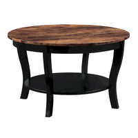 Table basse ronde avec étagère American Heritage de Convenience Concepts