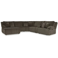 Signature Design by Ashley Canapé d'angle inclinable 6 places avec chaise longue Top Tier marron - 147 L x 134 P x 41 H