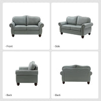 Canapé Angel Transitional en Cuir Véritable avec Dossier Capitonnée par HULALA HOME