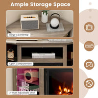 Meuble TV cheminée Costway avec lumières LED et cheminée électrique 18 pouces pour - Voir détails