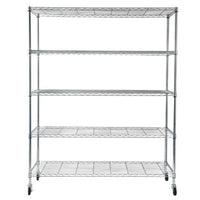 Étagère métallique à 5 niveaux avec roulettes - (59,06 x 17,72 x 70,87)
