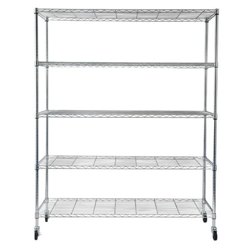 Étagère métallique à 5 niveaux avec roulettes - (59,06 x 17,72 x 70,87)