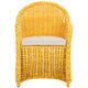 SAFAVIEH Sinja Fauteuil club en rotin jaune - 24 x 26 x 35 - 24x26x35H