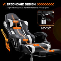 Chaise de bureau de jeu pivotante en cuir PU