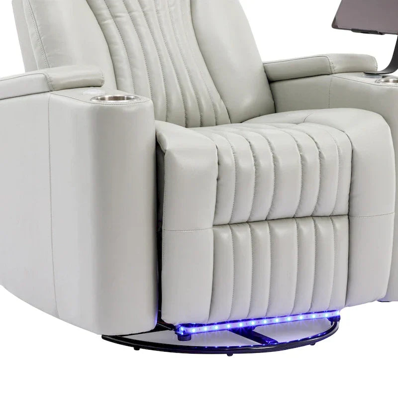 Fauteuil inclinable motorisé de cinéma maison multifonctionnel pivotant à 270°