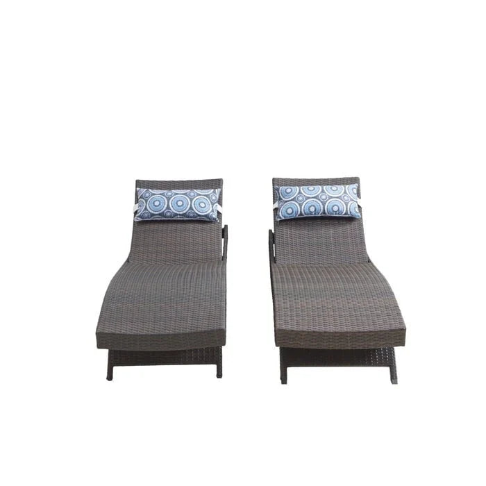 Chaises longues en osier tout temps - Lot de 2