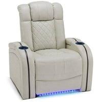 MCombo Fauteuil inclinable électrique avec appui-tête réglable, siège de home cinéma double moteur avec port USB, cuir respirant HTS411