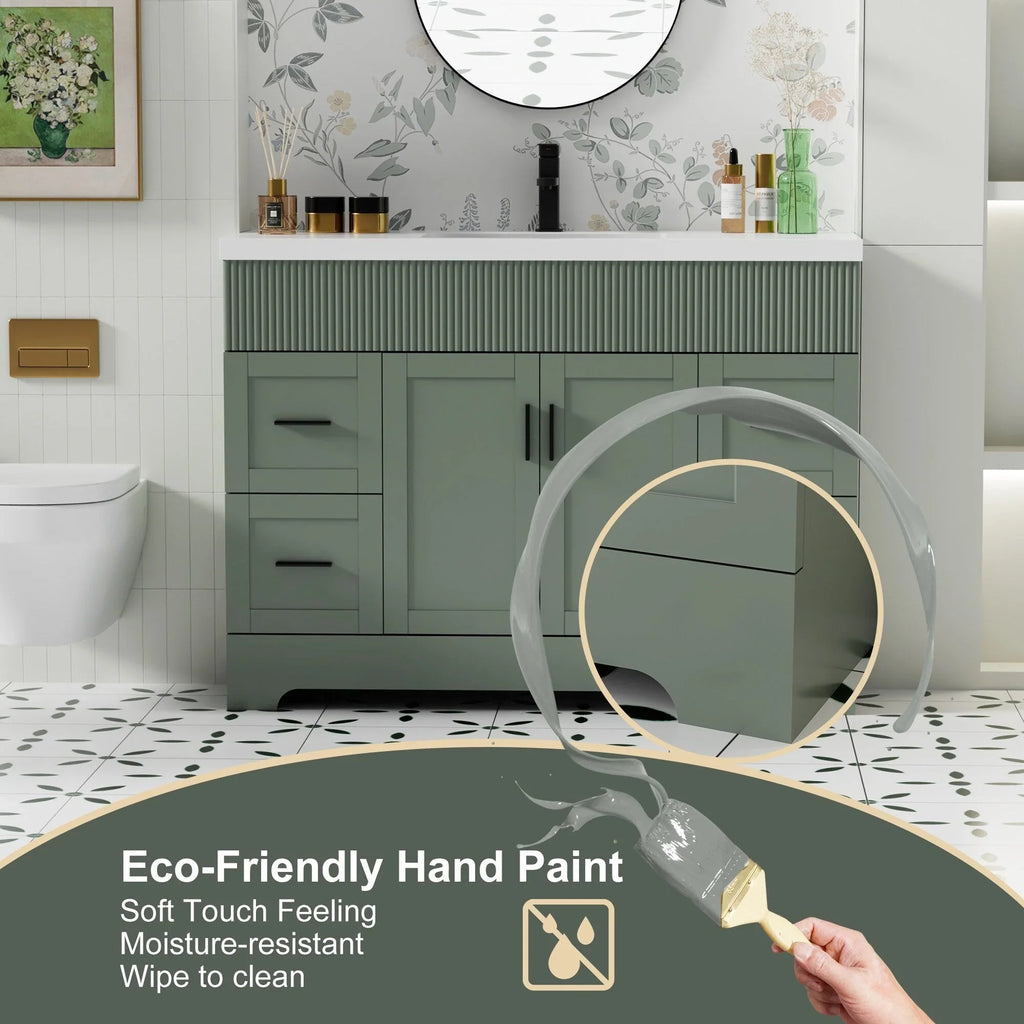 Wavy Line Ensemble meuble-lavabo de salle de bain 30/36/48 avec vasque & robinet