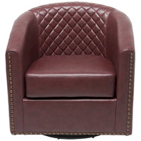 Fauteuil à barillet pivotant en cuir PU touffeté KINWELL 29