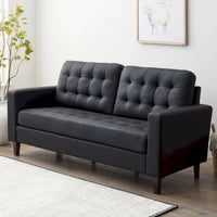 Canapé Brookside Brynn 76 po. avec accoudoirs carrés en similicuir/velours/tissu