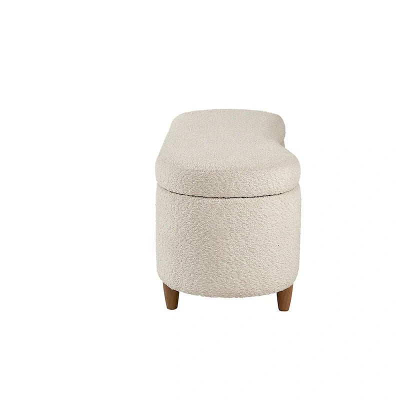 INK+IVY Bailey banc de rangement en bouclette taupe à dessus basculant