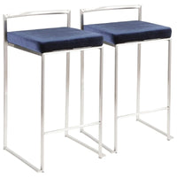 Tabouret de comptoir Silver Orchid Forrest en acier inoxydable empilable et entièrement soudé (lot de 2)