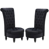 AVAWING Lot de 2 chaises de trône royales rembourrées et pieds en bois d'hévéa
