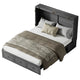 Lit escamotable Mixoy Murphy avec matelas pliable, lit-armoire cube moderne avec tiroir de rangement et station de recharge USB