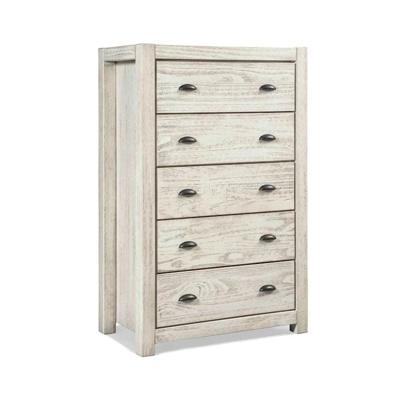 Grain Wood Furniture Montauk Coffre 5 tiroirs en bois massif