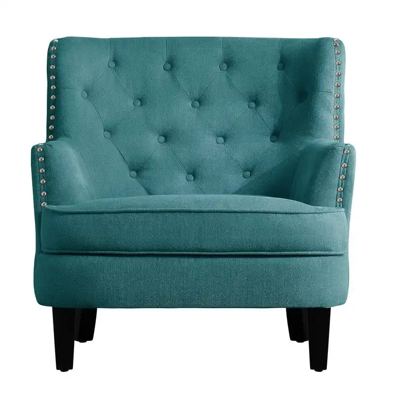 Moser Bay Mignon fauteuil d'appoint à oreilles capitonné en velours / lin 30 de large