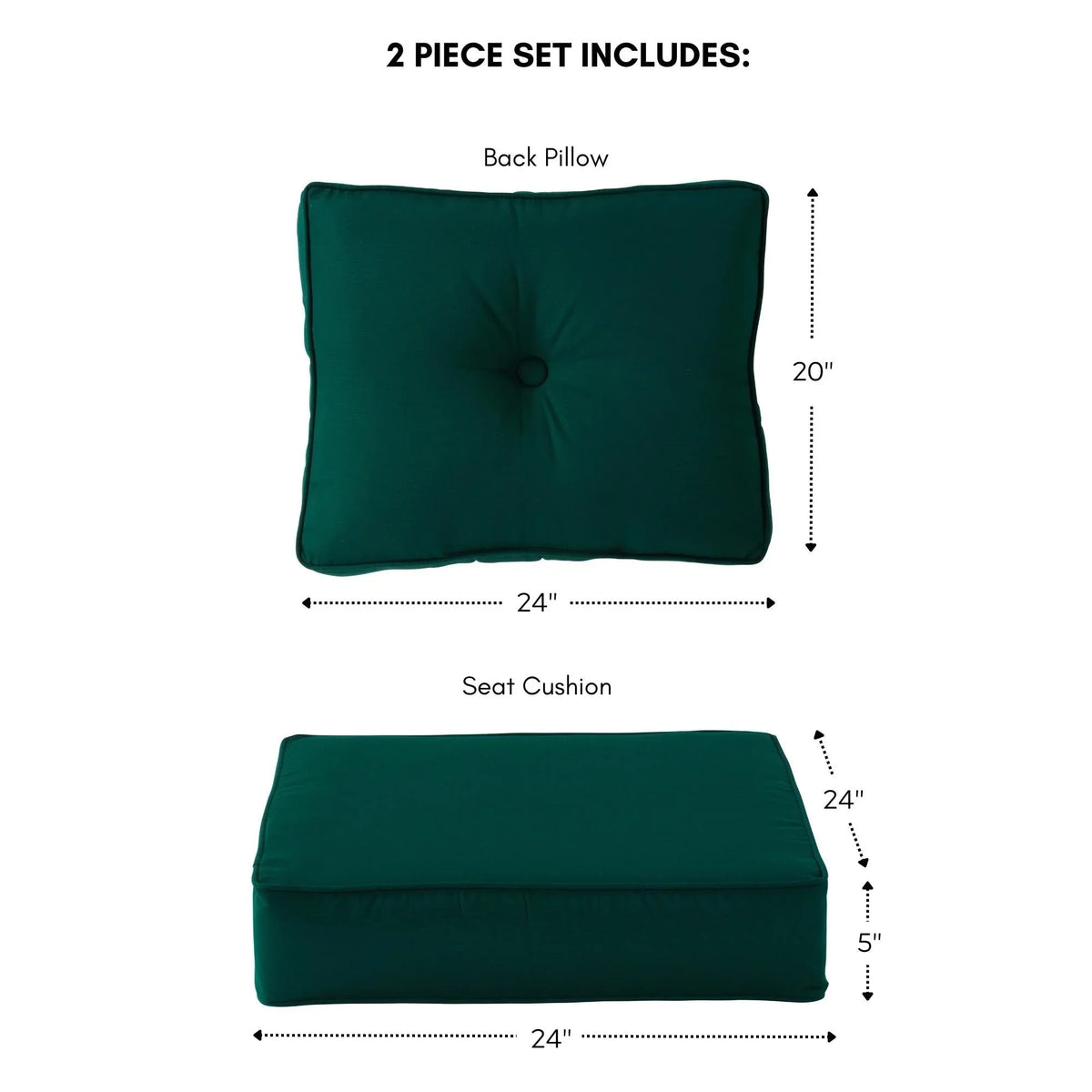Sunbrella Ensemble de coussins d'extérieur à assise profonde premium 2 pièces