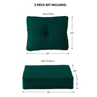Sunbrella Ensemble de coussins d'extérieur à assise profonde premium 2 pièces