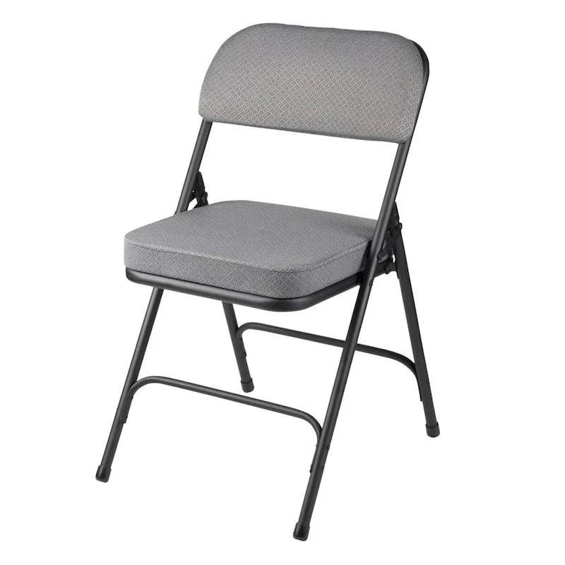 Chaise pliante de luxe matelassée en tissu de la collection Bernadine de Hampden Furnishings, lot de 2