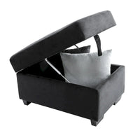 Canapé d'angle convertible 5 places en L 84,75 po avec pouf de rangement, rangement de bras dissimulé et chargement USB pour salon