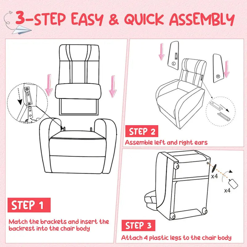 Fauteuil Inclinable Enfant Gymax Ergonomique en Cuir avec Repose-Pieds