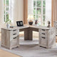 Bureau d'angle exécutif en forme de L 60 Farmhouse, bureau d'angle en bois, bureau d'ordinateur