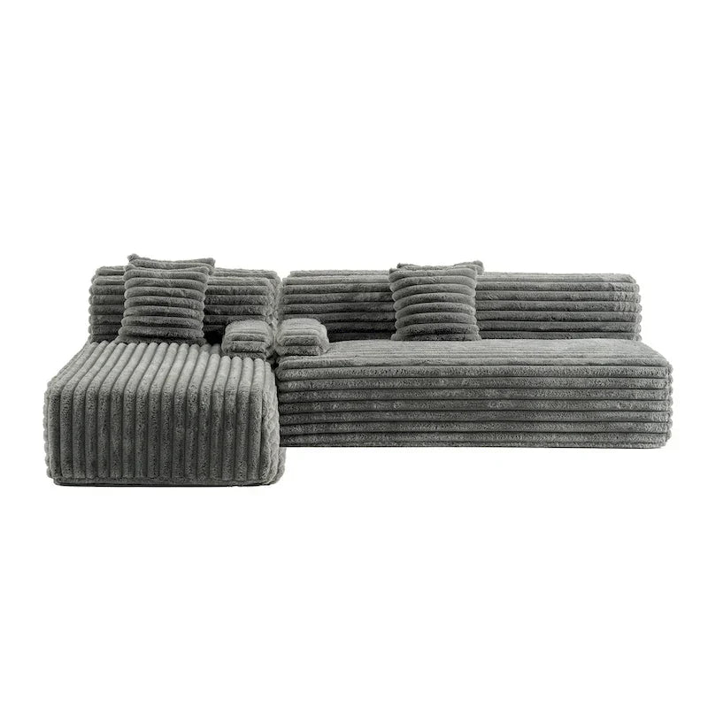 Canapé d'angle modulable Cloud, Canapé moderne rembourré avec 2 coussins, Canapé modulable à composer, Canapé d'angle modulable en L