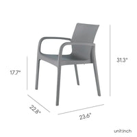 Fauteuil de salle à manger empilable toutes saisons Alissa en résine, lot de 2