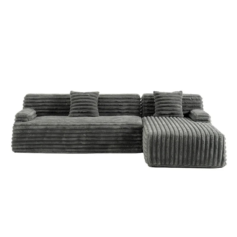 Canapé d'angle modulable Cloud, Canapé moderne rembourré avec 2 coussins, Canapé modulable à composer, Canapé d'angle modulable en L
