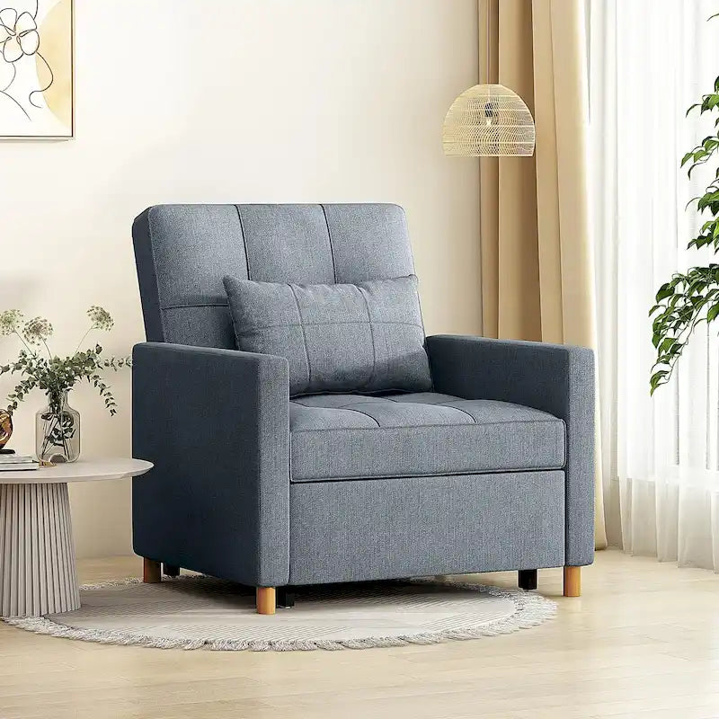 AECOJOY - Fauteuil convertible 3 en 1 avec coussin et dossier inclinable