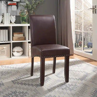 Copper Grove Five Bridge Eco Parsons Chaise en similicuir à clous décoratifs