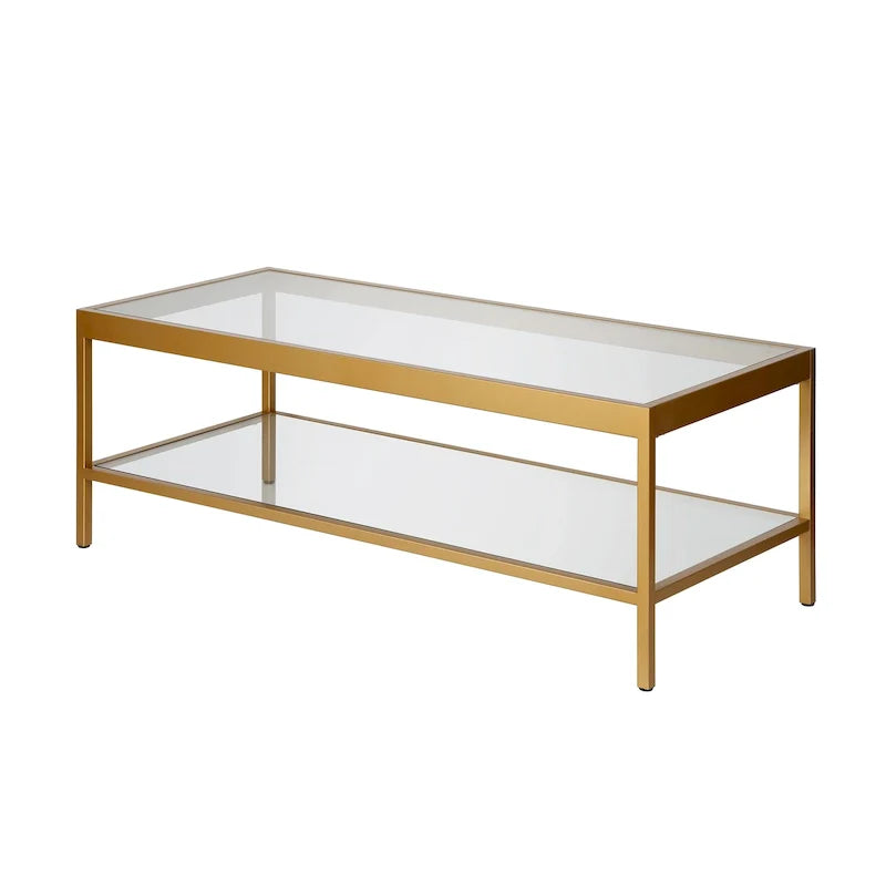 Table basse Alexis en métal et verre
