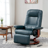 Fauteuil Inclinable HomCom en Similicuir Réglable Manuel à Base Pivotante avec Repose-Pieds Confortable et Relaxant