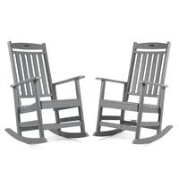 Ensemble de 2 chaises berçantes d'extérieur à dossier haut Vrakae pour tous les temps