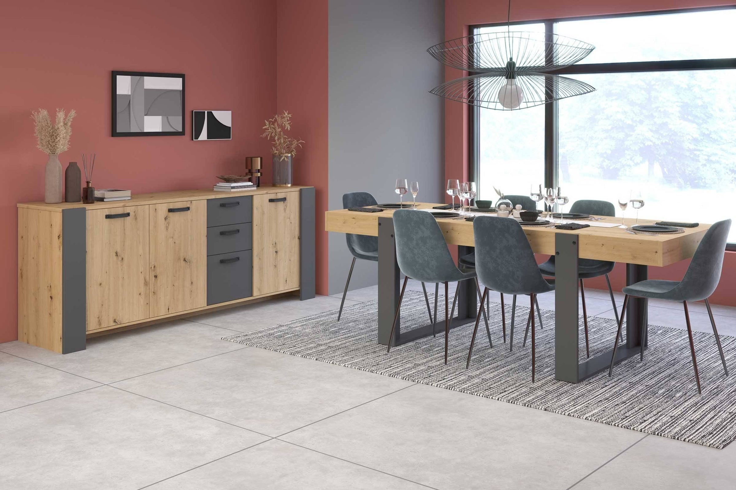 Table - Bois/Gris