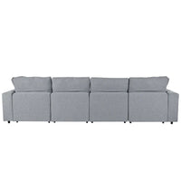 Canapé d'angle moderne en U avec 2 grandes méridiennes et poufs amovibles