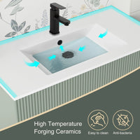 Wavy Line Ensemble meuble-lavabo de salle de bain 30/36/48 avec vasque & robinet