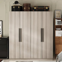 Armoire moderne autoportante en bois massif avec étagères de rangement