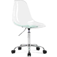 Chaise de bureau à roulettes sans accoudoirs, réglable en hauteur, en acrylique pivotant