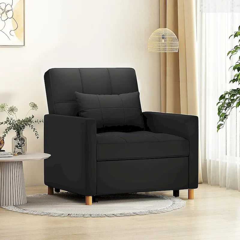 AECOJOY - Fauteuil convertible 3 en 1 avec coussin et dossier inclinable