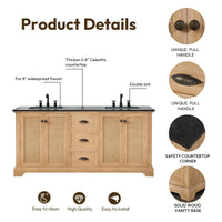 Hervas Meuble-lavabo avec dessus en marbre naturel sans miroir
