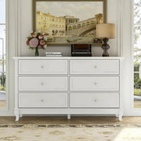 Commode de chambre à coucher en bois à 6 tiroirs profonds