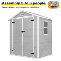 Abri de rangement extérieur en résine tout temps 6 pi x 4 pi/6 pi x 8 pi/8 pi x 6 pi/8 pi x 10 pi avec plancher, abri à outils Spire