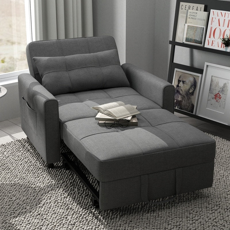 Canapé-lit réglable 3 en 1, fauteuil-canapé escamotable, lit pliant convertible pour salon