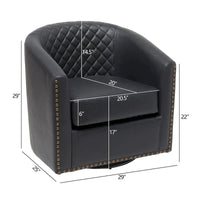 Fauteuil à barillet pivotant en cuir PU touffeté KINWELL 29