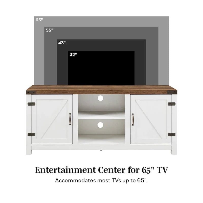 Meuble TV avec porte de grange Middlebrook Firebranch 58 pouces
