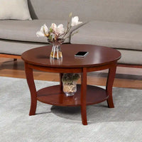 Table basse ronde avec étagère American Heritage de Convenience Concepts