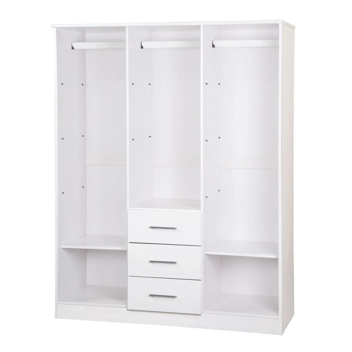 Palace Imports Armoire-penderie Cosmo 3 portes 100% bois massif avec portes en bois massif ou miroir
